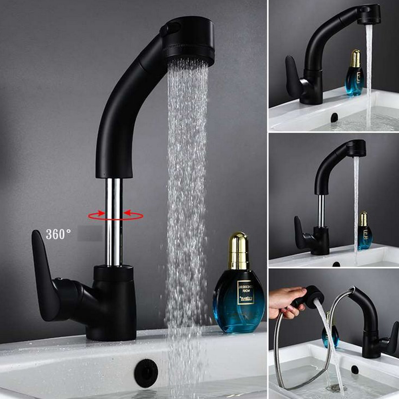 Einhandmischer Küchenarmatur ausziehbar brause 360° Küche Wasserhahn