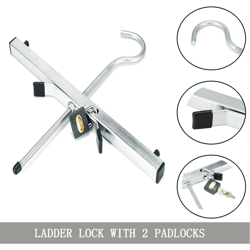 Universal Roof Rack Ladder Clamps with Padlocks Locks Key 2 Lockable