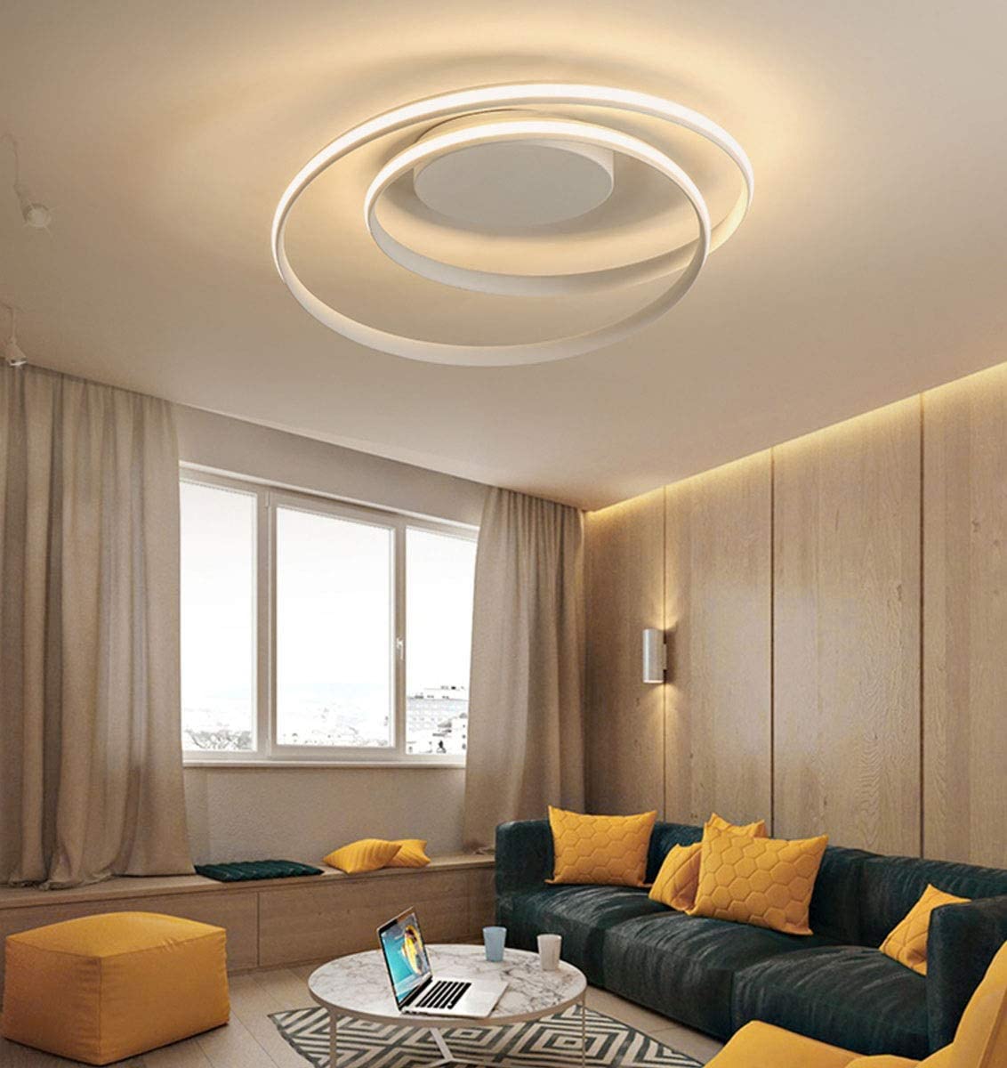 50W LED Deckenleuchte Modern Design Deckenlampe Dimmbar Zimmer