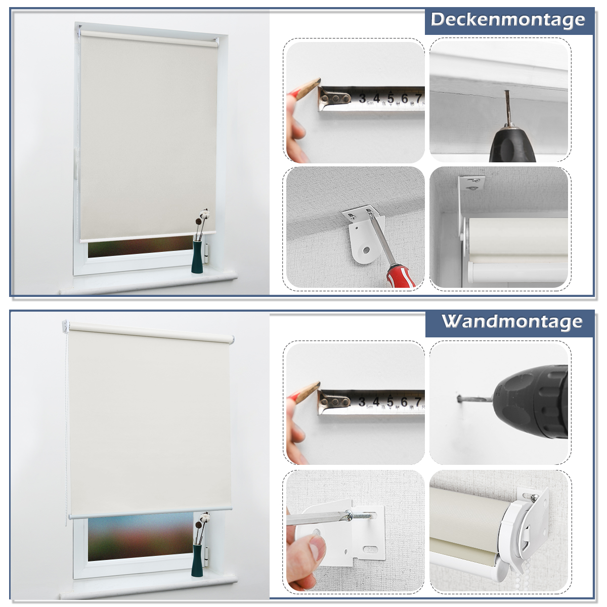 Rollo Zum Bohren An Die Wand Verdunklungsrollo Thermorollo mit Bohren Verdunkelung zum Wandmontage