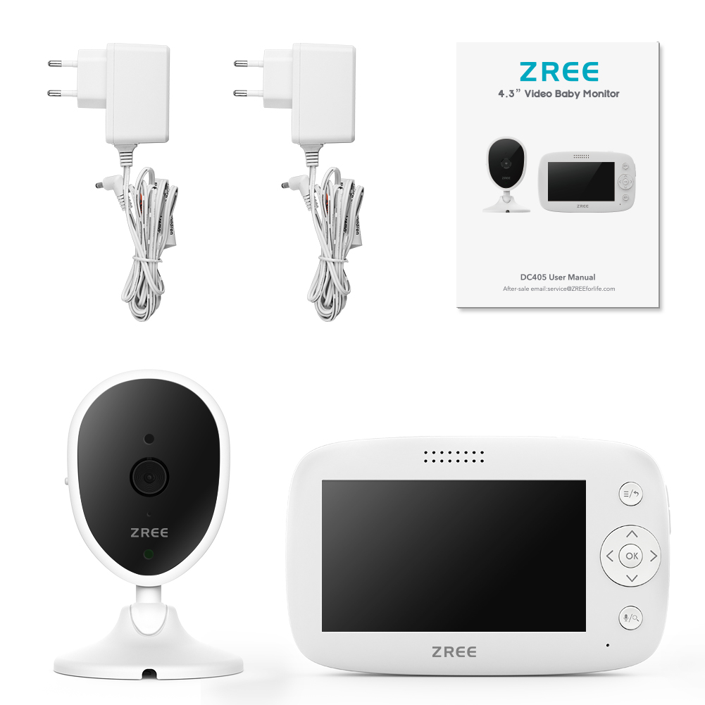 4.3/'/' LCD Funk Wireless Babyphone Baby Monitor Mit Kamera Nachtsicht Musik Video